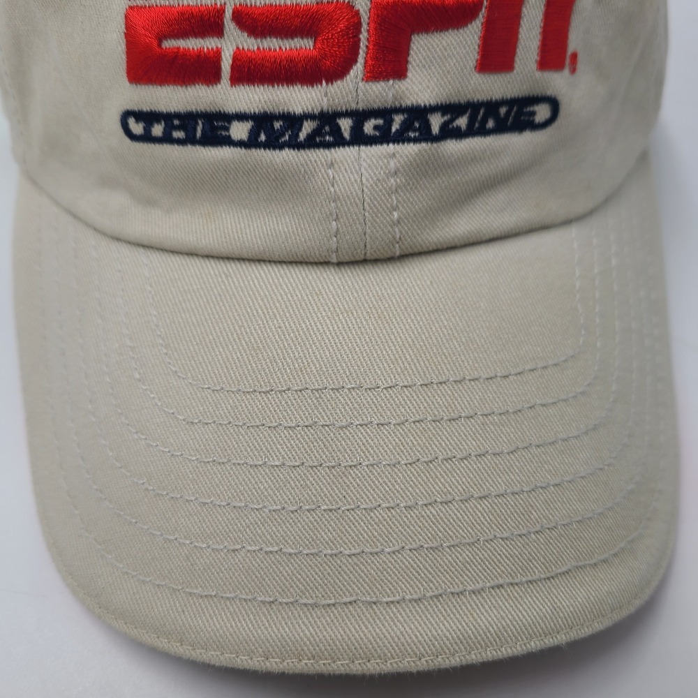 Vintage ESPN Hat Strapback Beige The Magazine Promo Casual Baseball Dad Cap Men - Picture 3 of 12
